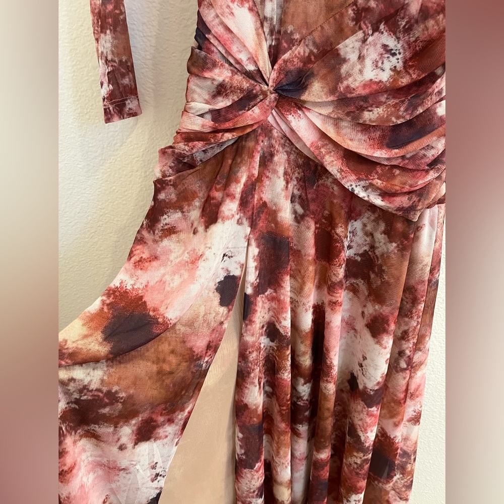 NWT Bardot Lea Tie Dye Mesh Long Sleeve Dress Extra Small - Picture 12 of 15